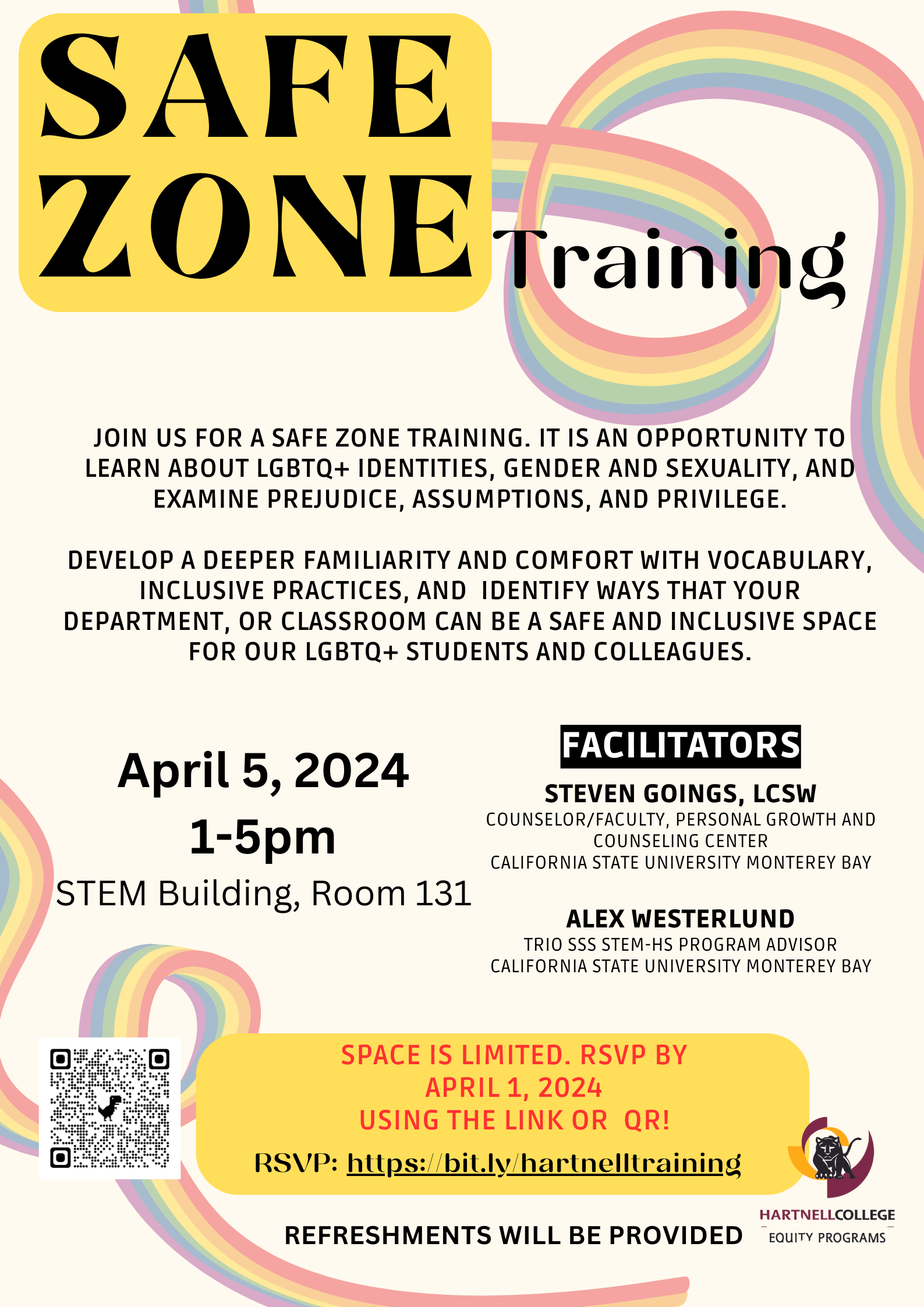 flyer for safe zone training